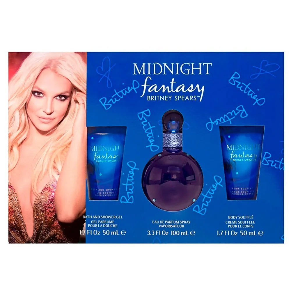 Set Britney Sepears Midnight Fantasy 100ml + Bl 50ml + Sg 50ml (M)