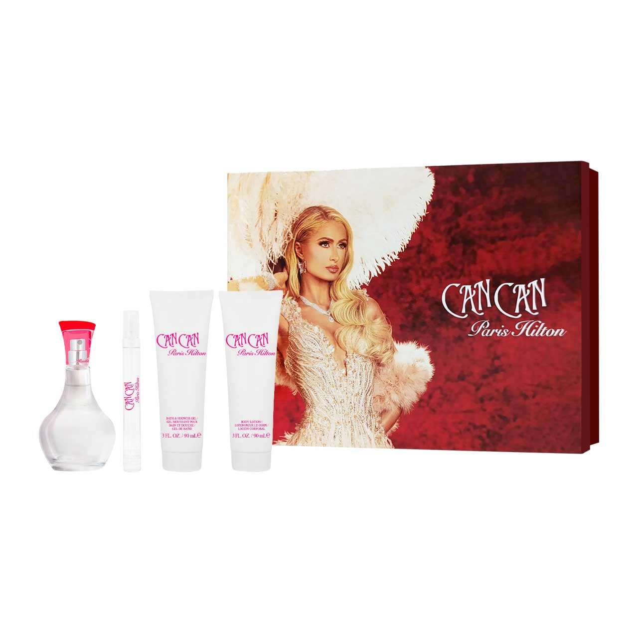 Paris Hilton Can Can Edp 100ml + 10ml + Sg 90ml + Sg 90ml Set 4 Pcs (M)
